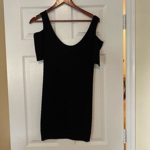 Tight black short dress